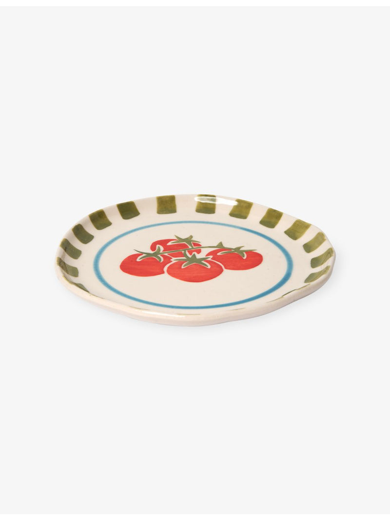 Damson Madder Harlequin Tomato ceramic plates set of two - British product