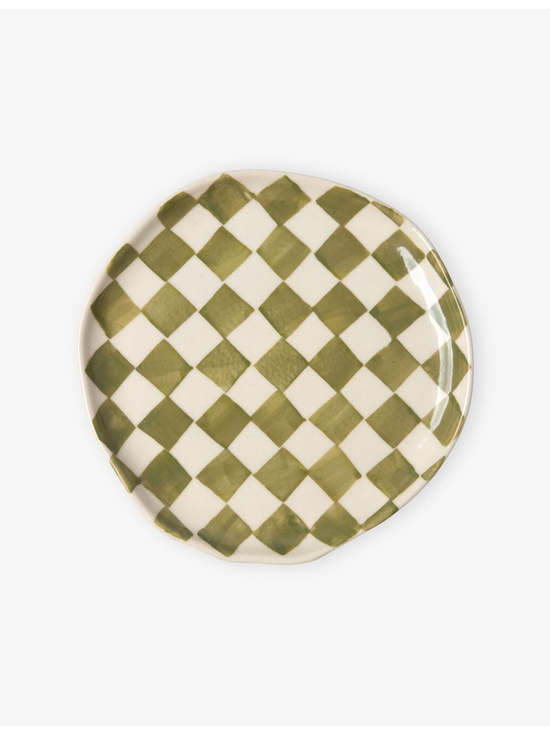 Damson Madder Harlequin Tomato ceramic plates set of two - British product