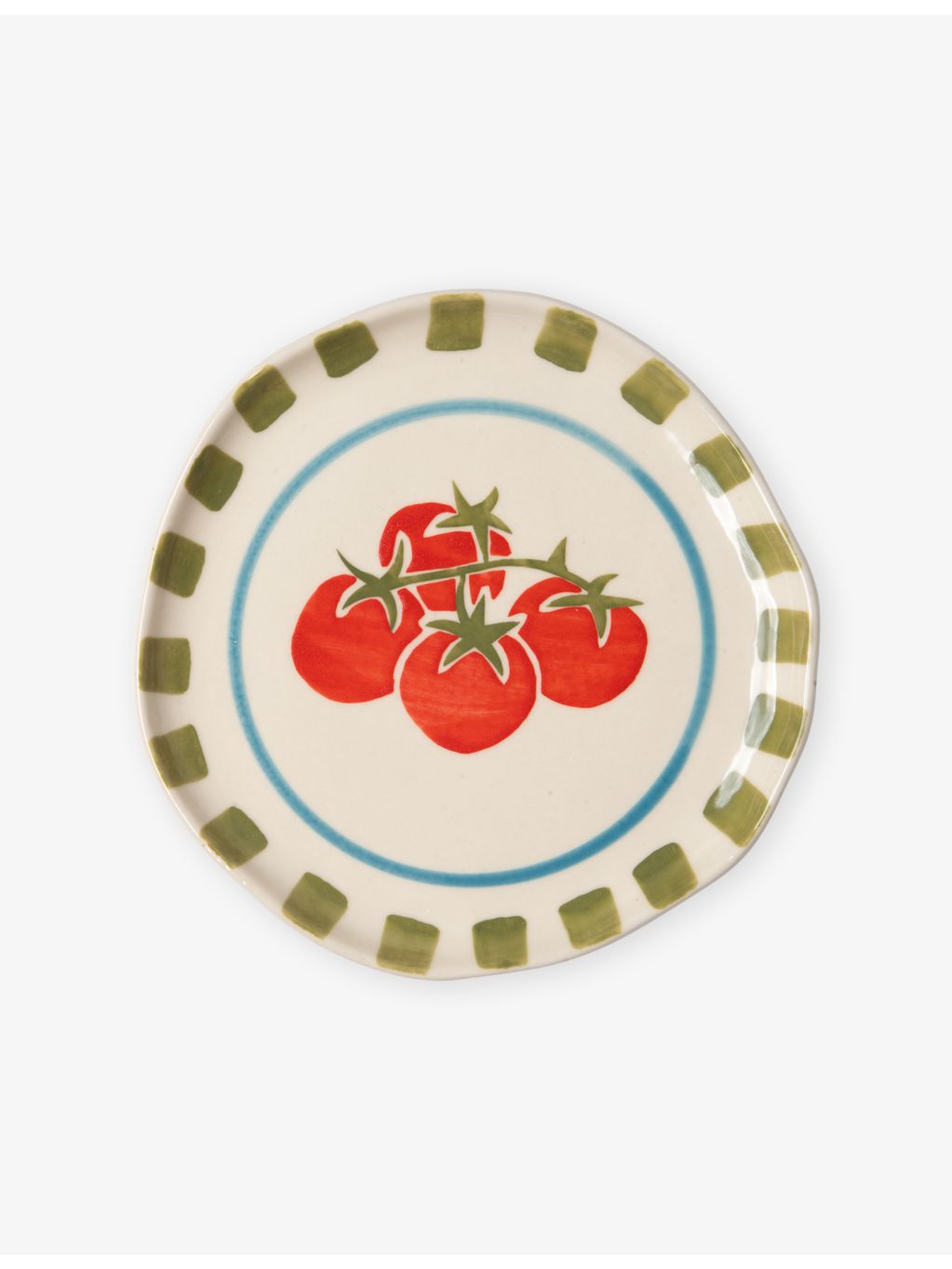 Damson Madder Harlequin Tomato ceramic plates set of two - British product