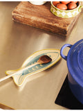 Damson Madder fish-shaped handpainted ceramic plate 25cm, UK version