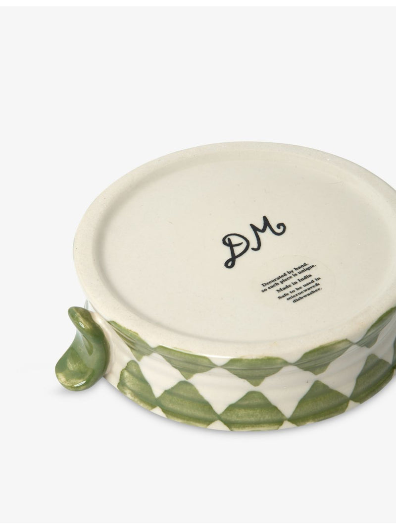 Damson Madder ceramic snack bowl check pattern 14.5cm, UK version