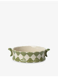 Damson Madder ceramic snack bowl check pattern 14.5cm, UK version