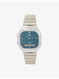 Casio vintage turquoise dial stainless steel quartz watch, imported from the UK