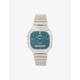 Casio vintage turquoise dial stainless steel quartz watch, imported from the UK