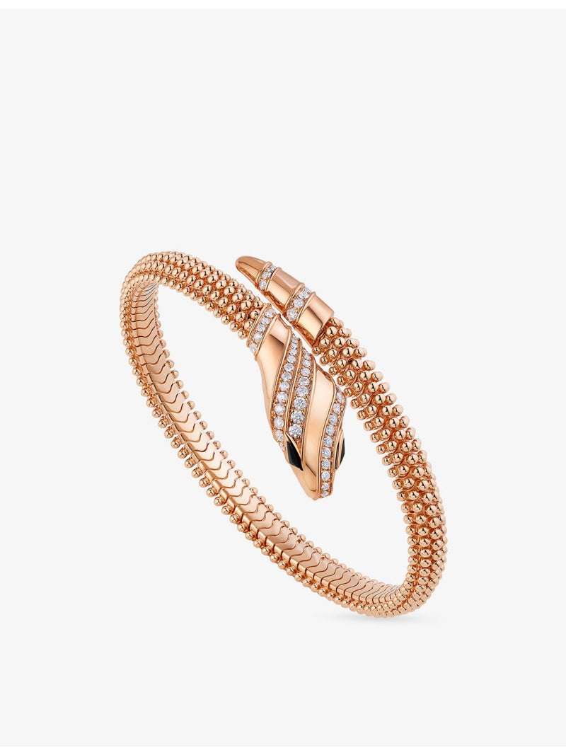 Bvlgari Serpenti 18ct rose-gold diamond bracelet 0.52ct, imported from the UK