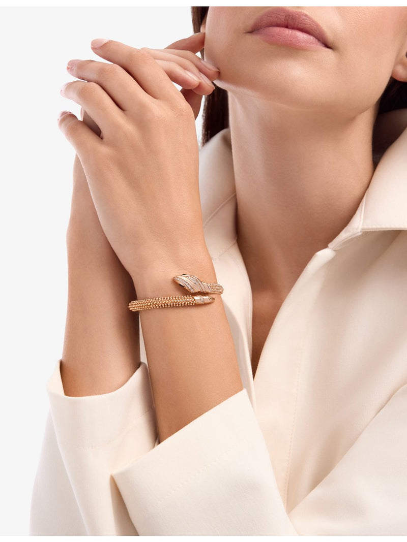 Bvlgari Serpenti 18ct rose-gold diamond bracelet 0.52ct, imported from the UK