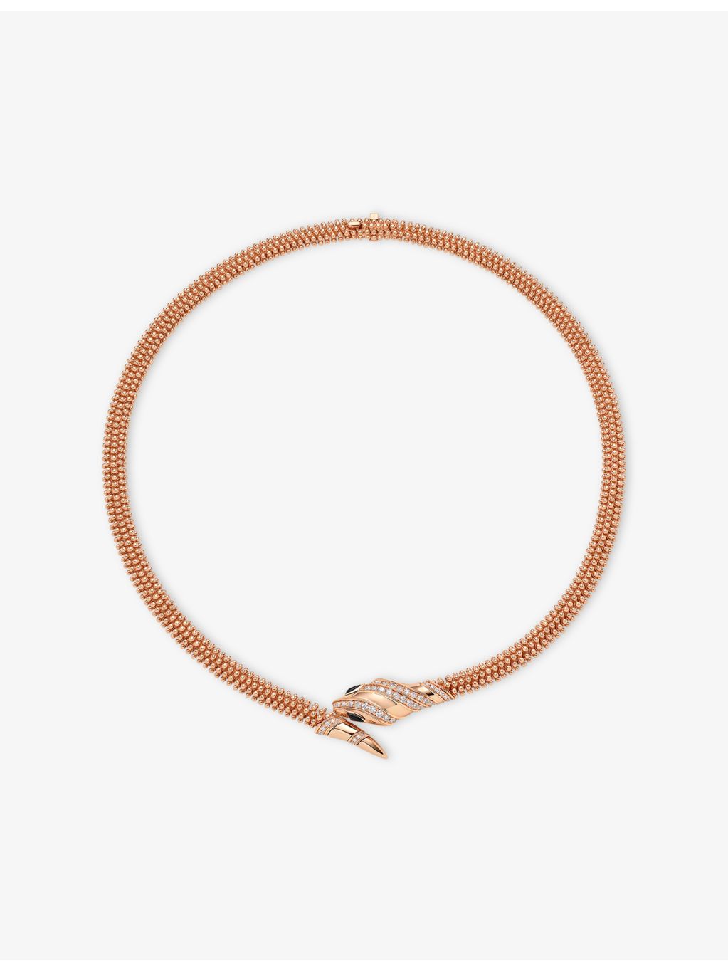 Bvlgari Serpenti diamond necklace 18ct rose gold 0.69ct (British brand)