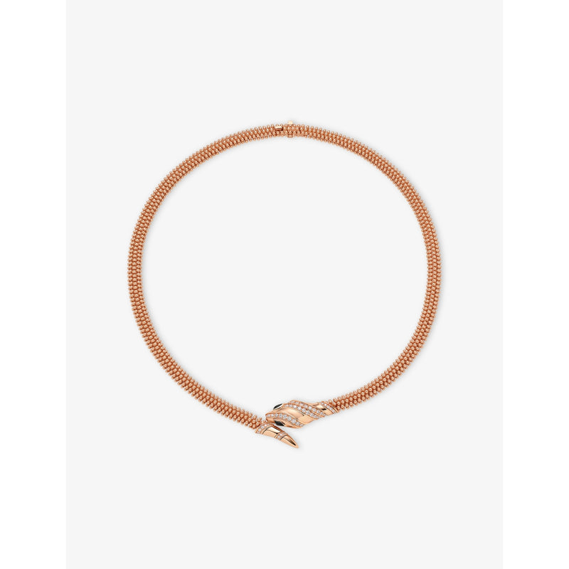 Serpenti 18ct Rose-Gold And 0.69ct Diamond Necklace - 40cm