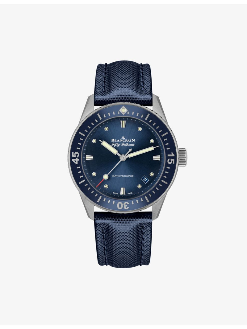 Blancpain Bathyscaphe steel automatic watch blue dial - British product