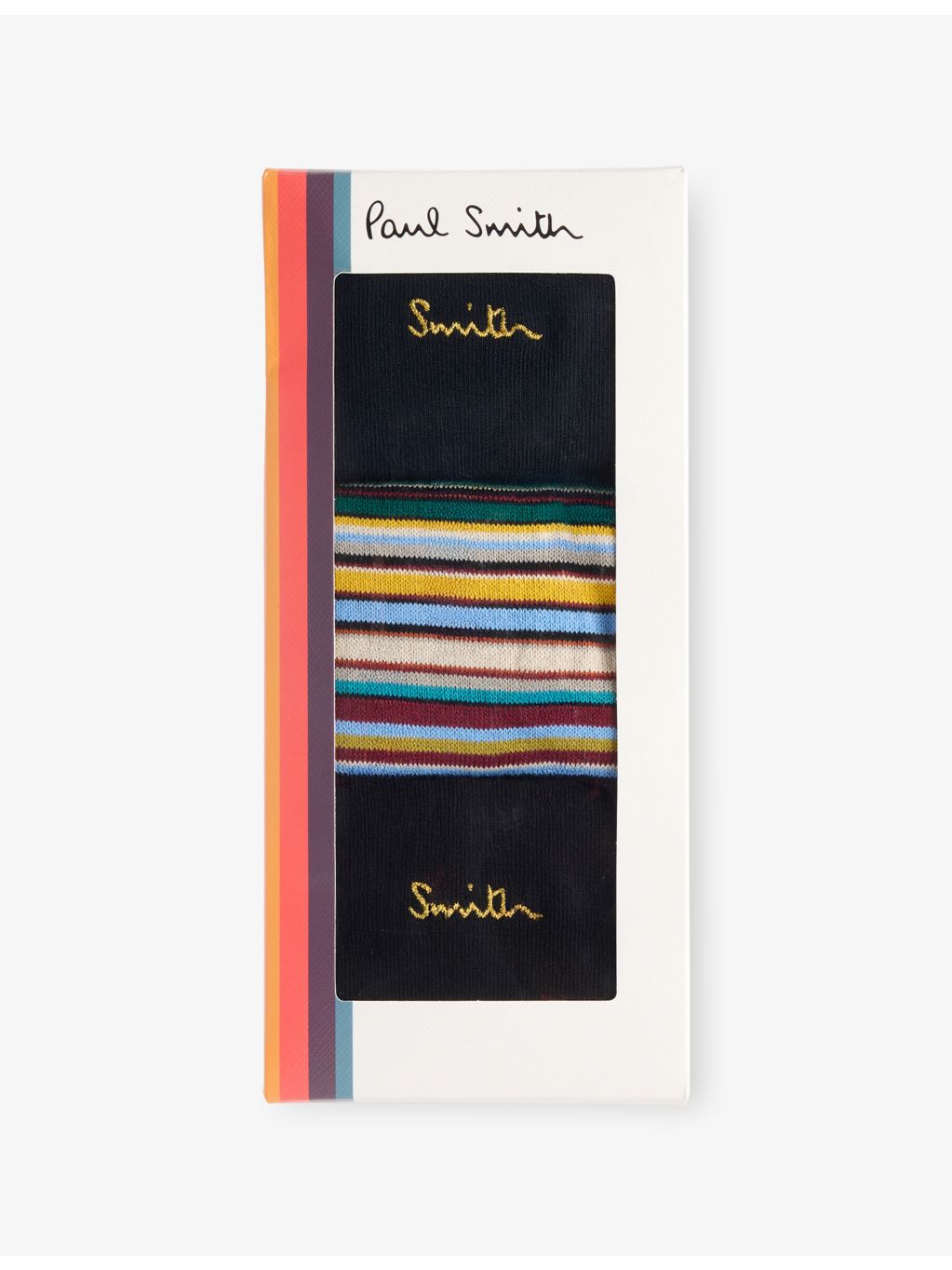 Paul Smith Signature Gold striped cotton-blend socks 3-pack, imported from the UK