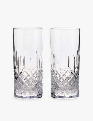 Royal Doulton Ashmere crystal highball glasses set of two 350ml, imported from the UK