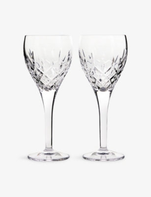 Royal Doulton Ashmere crystal goblets set of two 300ml (British brand)