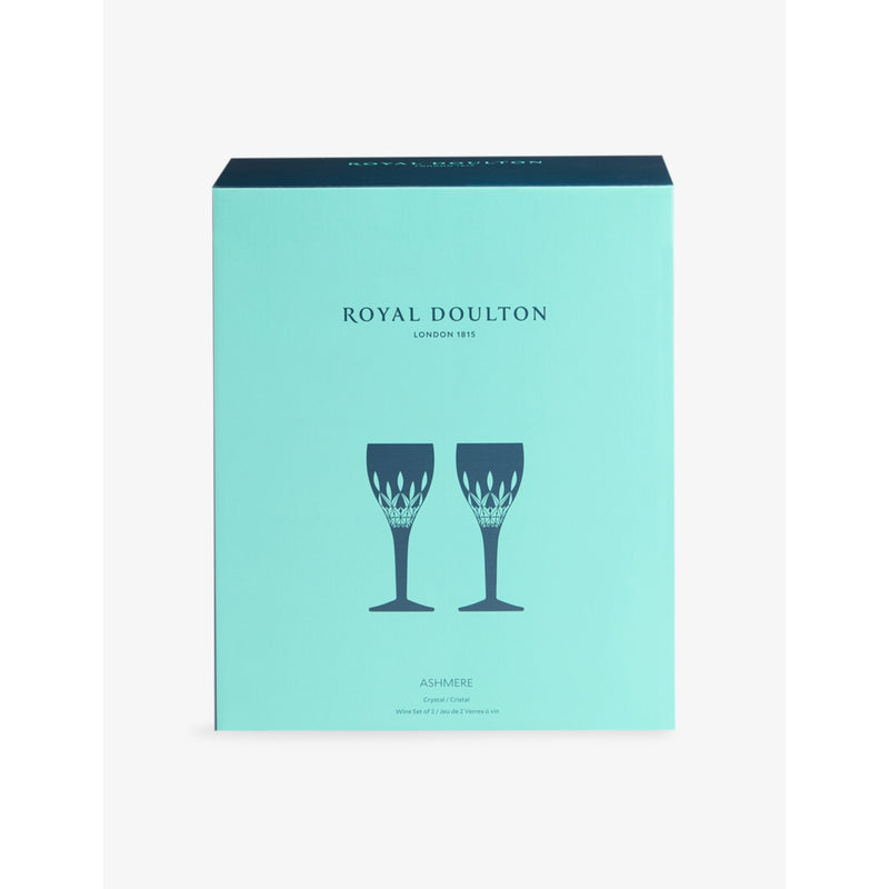 Royal Doulton Ashmere crystal wine glasses set of two (British brand)