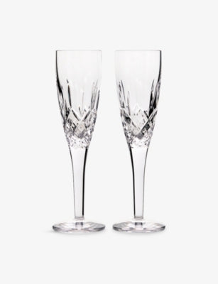 Royal Doulton Ashmere crystal flute set, 140ml, imported from the UK