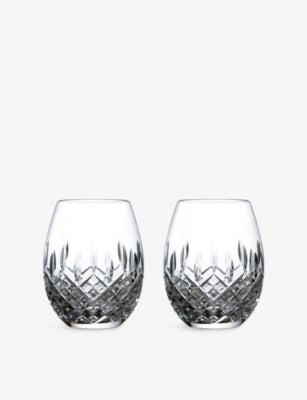 Royal Doulton Ashmere crystal rum glasses set of two 560ml, UK version