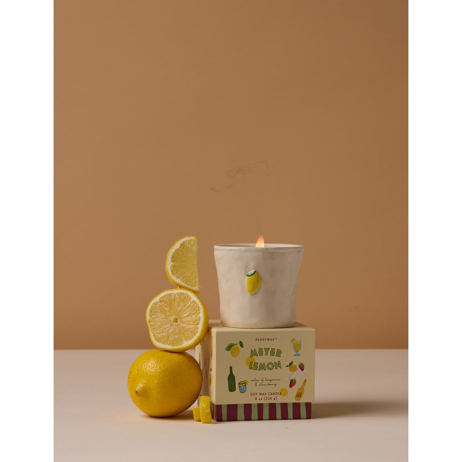 Paddywax Bistro Meyer Lemon ceramic scented candle 226g - British product