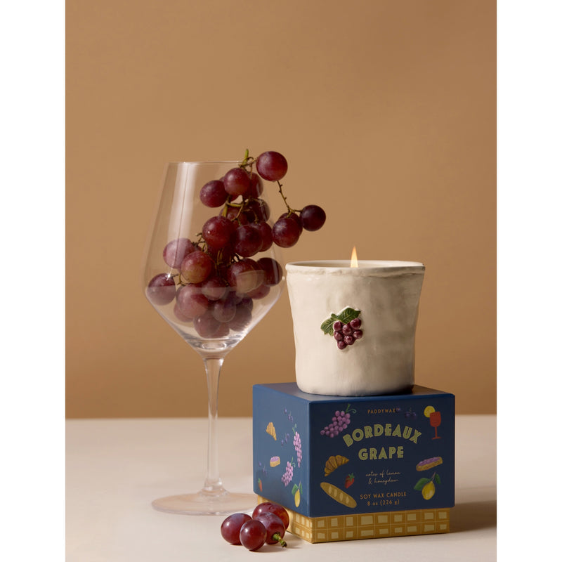 Paddywax Bordeaux Grape ceramic scented candle 226g - British product