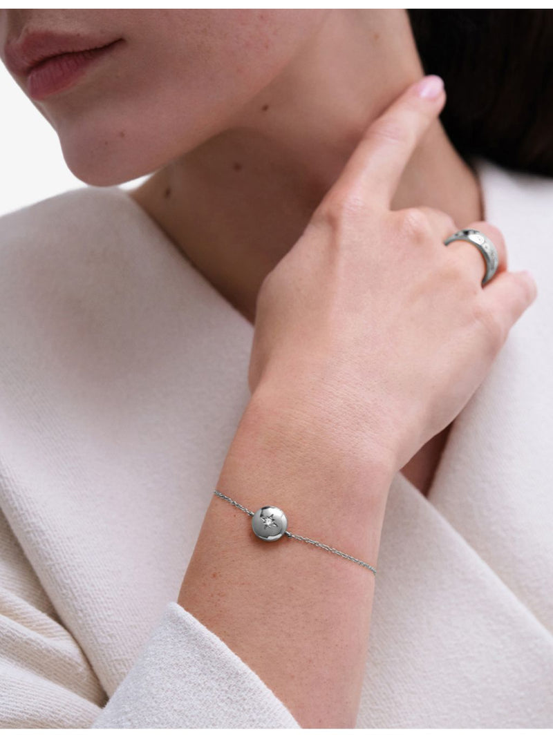 Astley Clarke sterling silver locket bracelet with white sapphire - British product