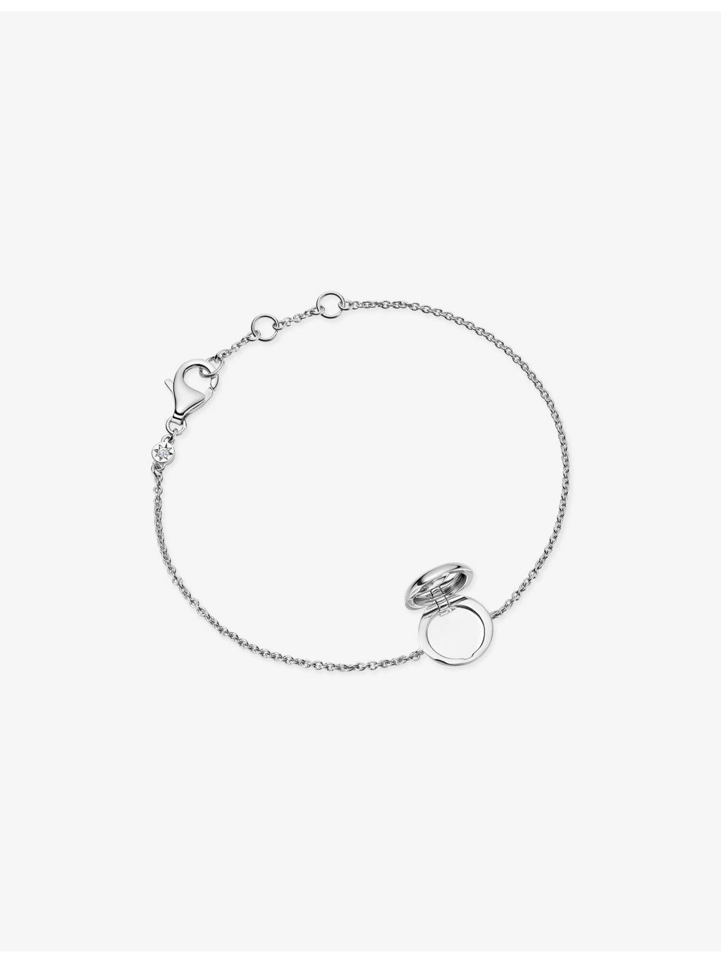 Astley Clarke sterling silver locket bracelet with white sapphire - British product