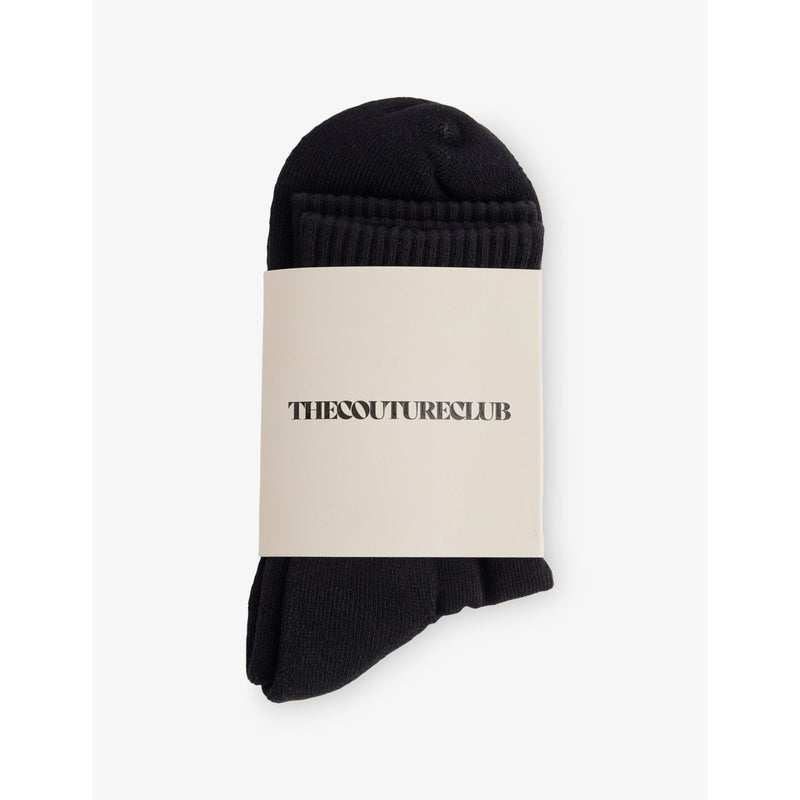 Couture Club Emblem cotton-blend socks, mid-calf, UK version