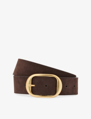 Reiss Athena Oval-Buckle Suede Belt