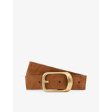 Evie Curved-Buckle Suede Belt - XS