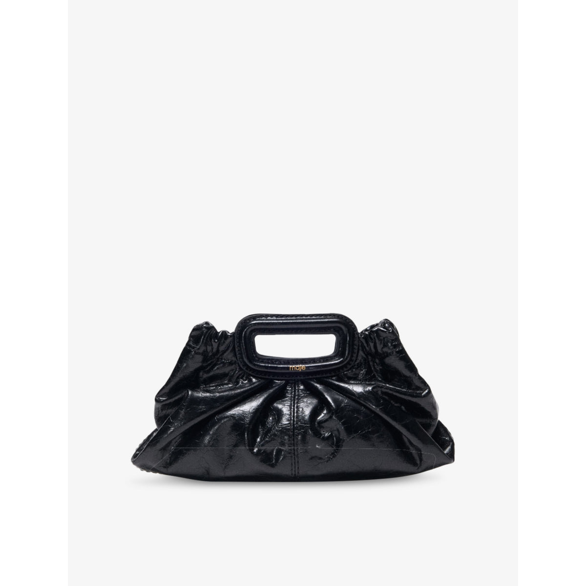 Maje Branded Textured Leather Clutch Bag