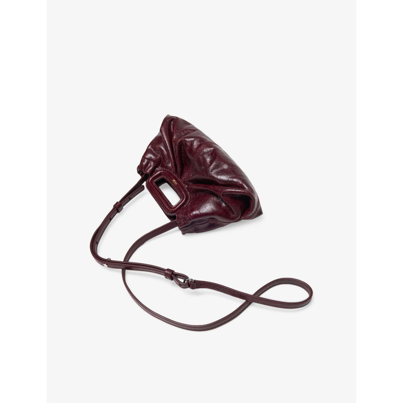 Maje textured leather clutch bag with cross-body strap (British brand)