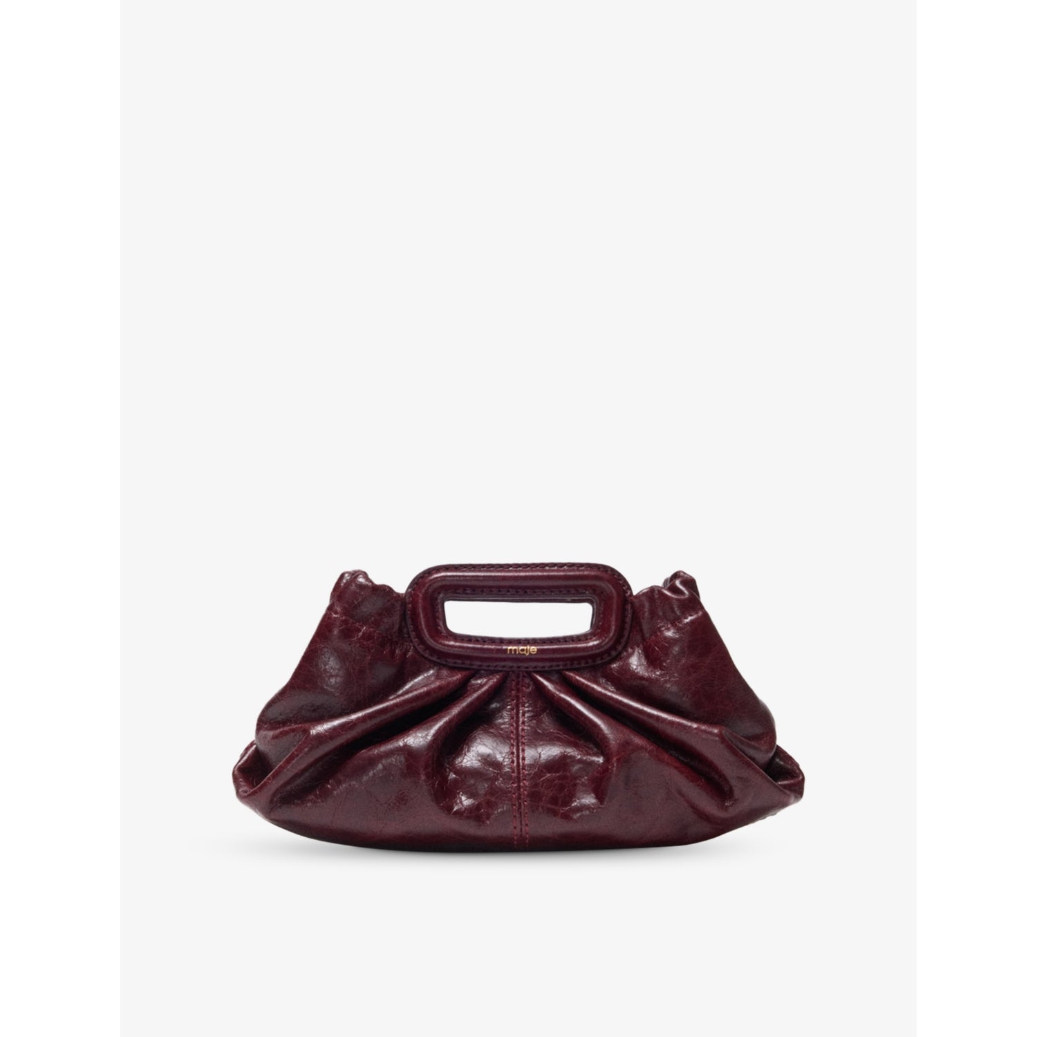 Maje textured leather clutch bag with cross-body strap (British brand)