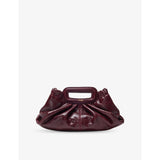 Maje textured leather clutch bag with cross-body strap (British brand)