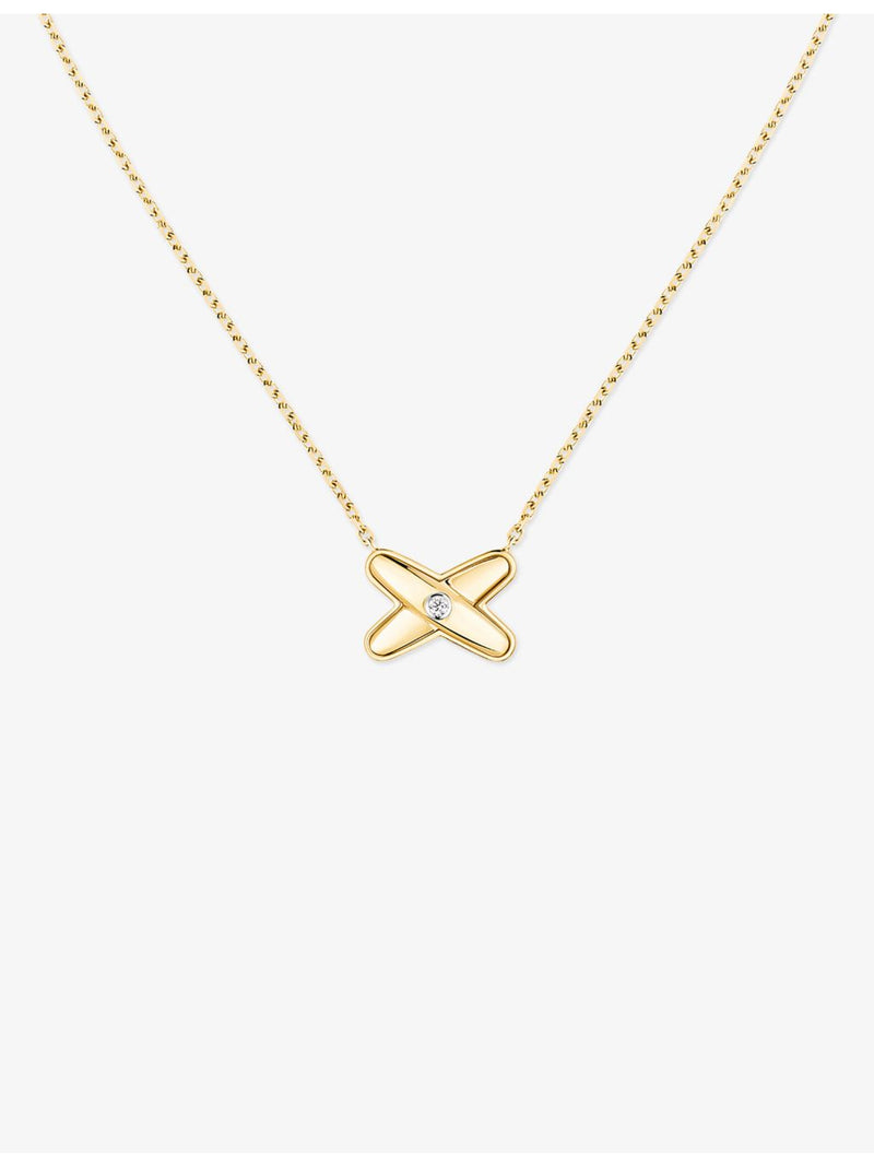 Chaumet 18ct yellow gold diamond pendant necklace (British brand)