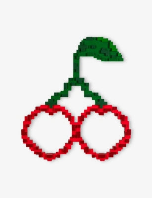 Seletti cherry pixel wooden and glass mirror 76cm x 70cm (British brand)