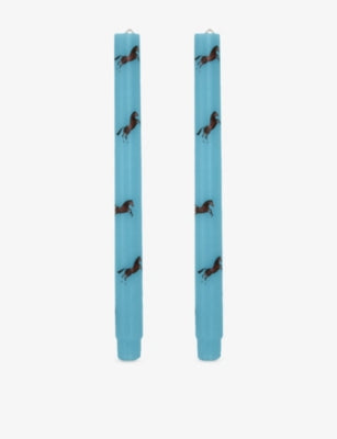 Seletti set of two horse pattern wax candles 27cm, UK version