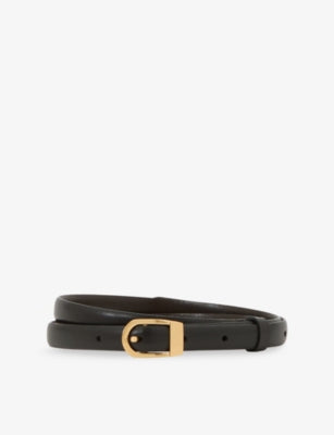 Reiss Mila Mini leather belt with gold-tone buckle (British brand)