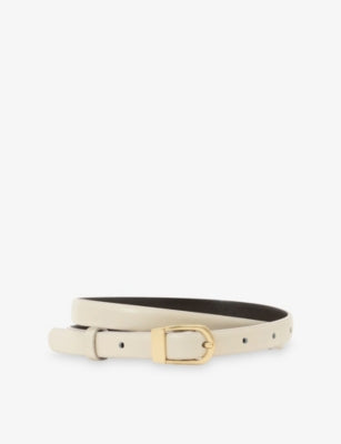 Reiss Mila Mini leather belt with gold-tone buckle (British brand)