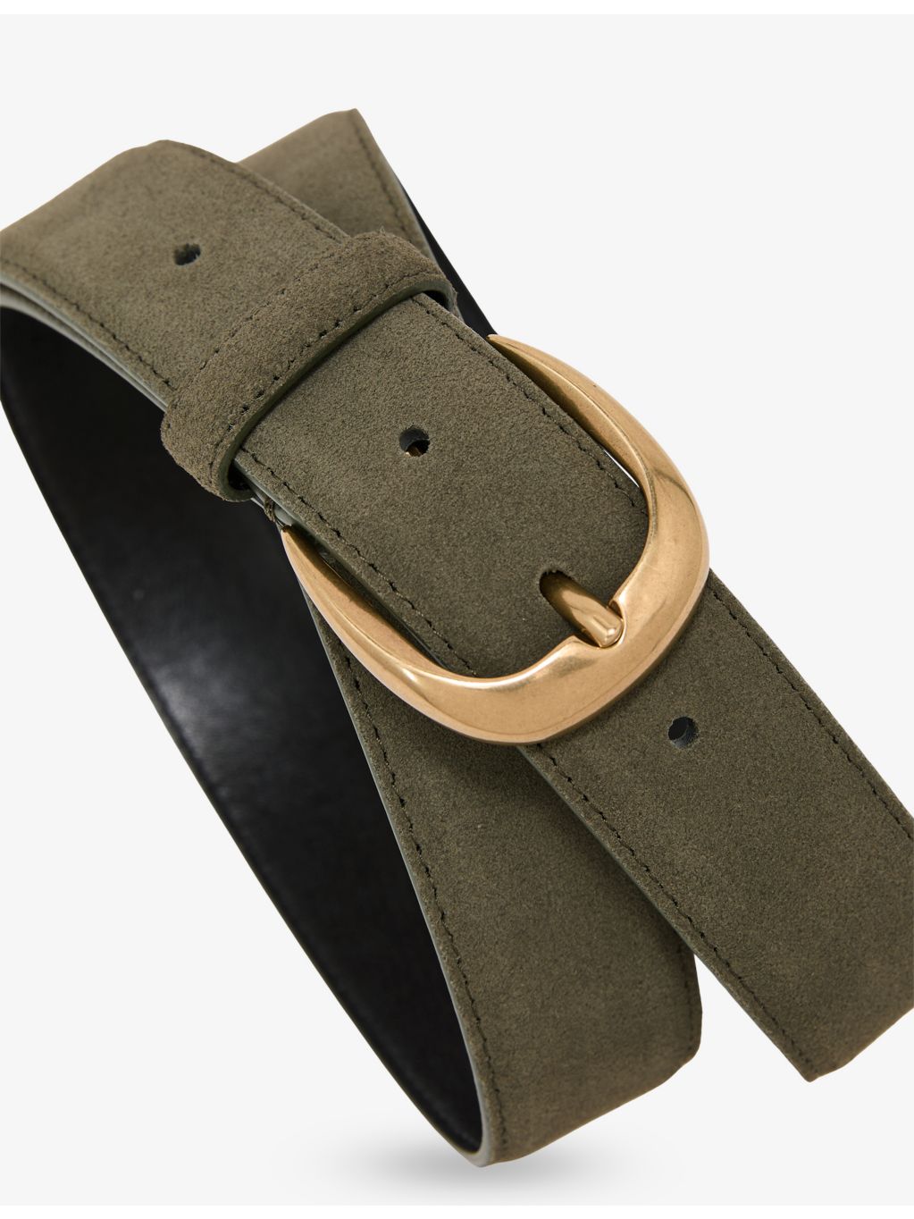 Reiss suede belt with curved buckle (British brand)
