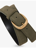 Reiss suede belt with curved buckle (British brand)