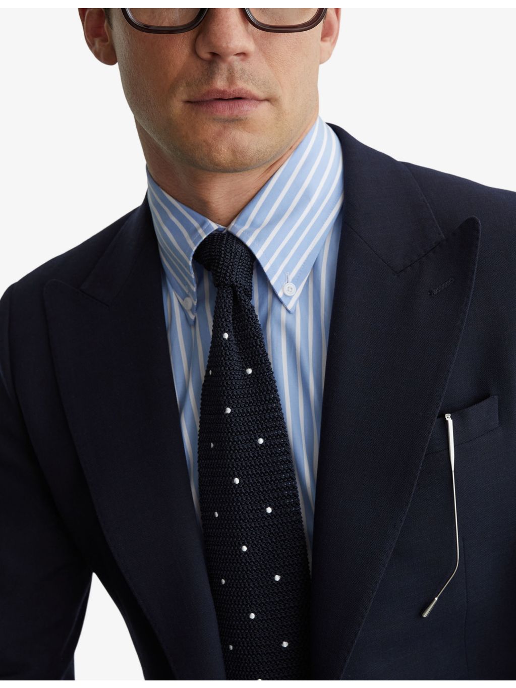 Reiss Punto Spot knitted silk tie (British brand)