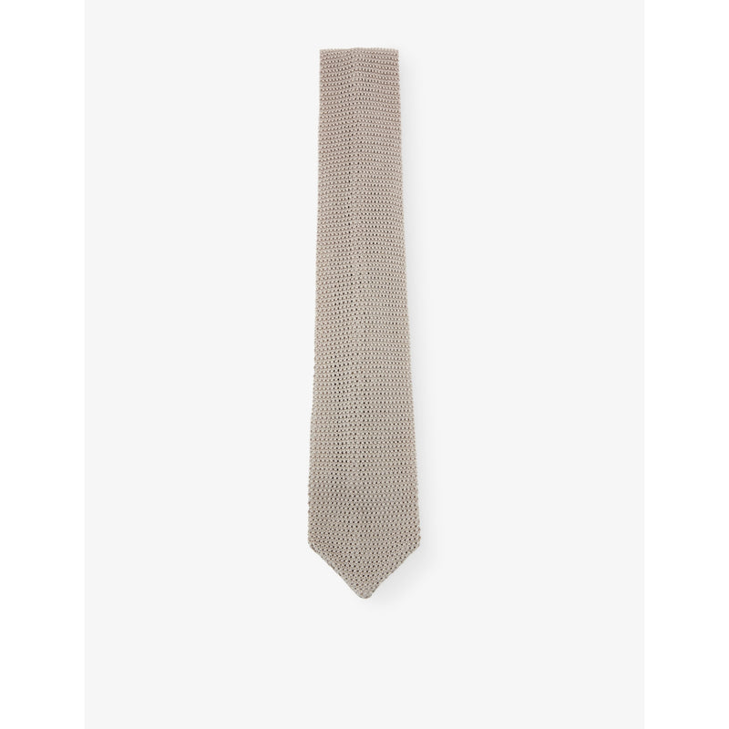 Reiss Punto knitted silk tie, UK version