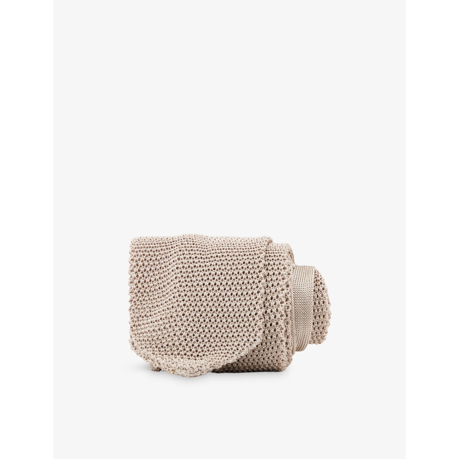 Punto Knitted Silk Tie - CHAMPAGNE