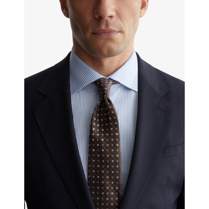 Reiss micro-square pattern linen silk blend tie (British brand)
