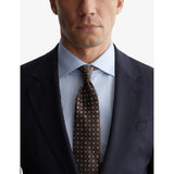 Reiss micro-square pattern linen silk blend tie (British brand)
