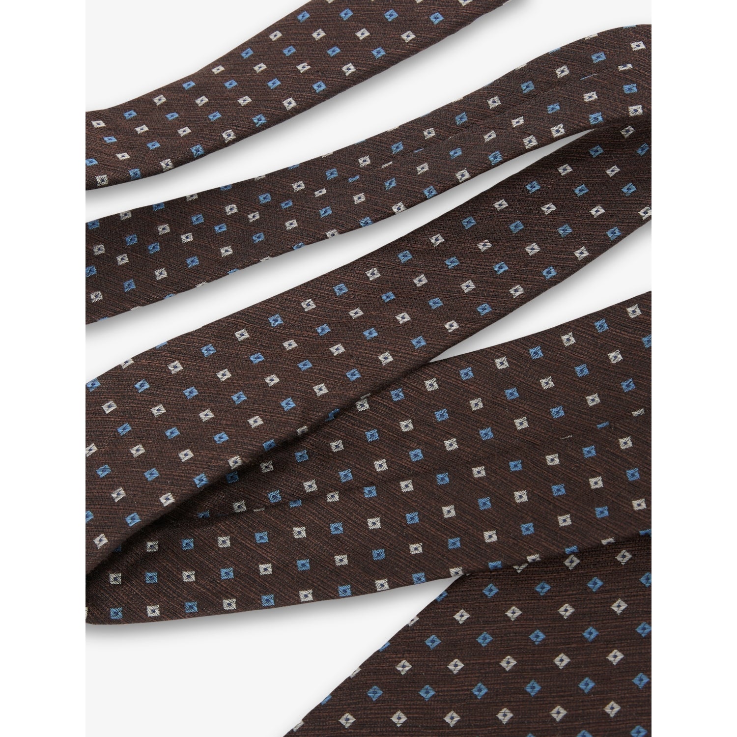 Reiss micro-square pattern linen silk blend tie (British brand)