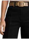 Reiss Athena leather belt with gold buckle 3.5cm - British product