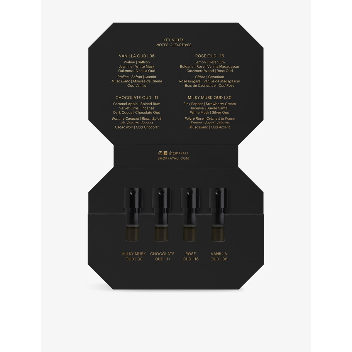 Kayali Oudgasm Discovery Layering Set perfumes 4x1.5ml, UK version