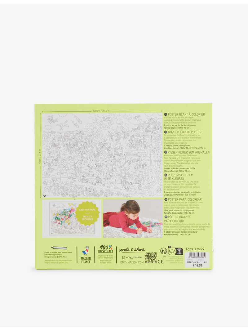 OMY Dino giant colouring poster 100cm x 70cm (British brand)