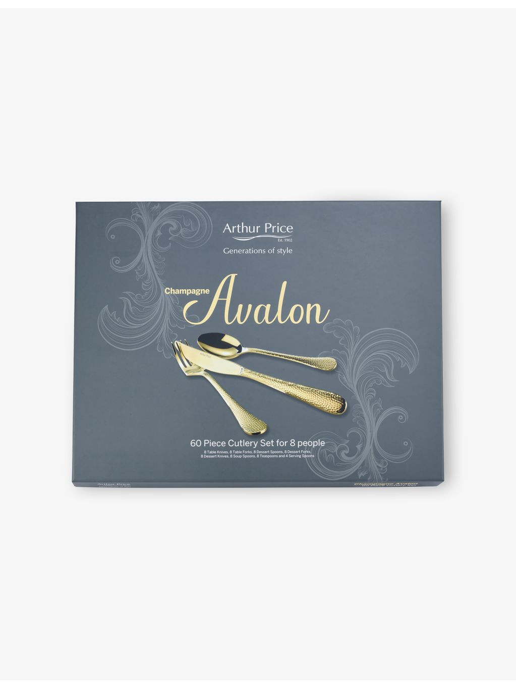 Arthur Price Champagne Avalon 60-piece cutlery set - British product