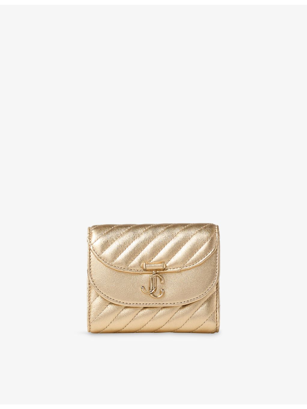 Jimmy Choo quilted metallic leather wallet (British brand)