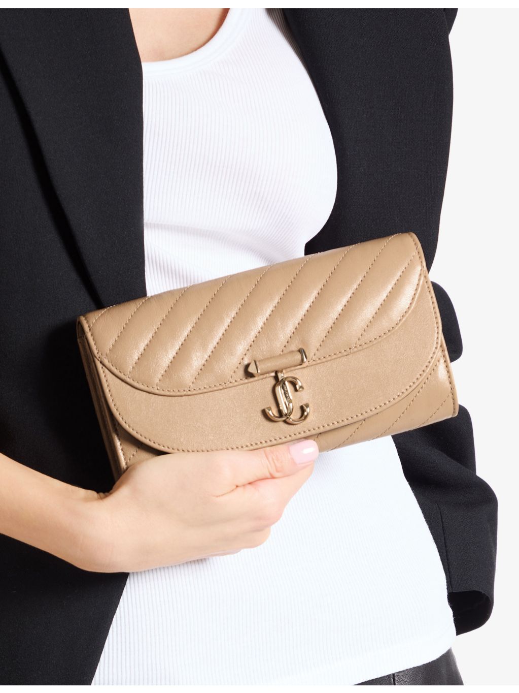 Jimmy Choo Curve leather wallet-on-chain - British product