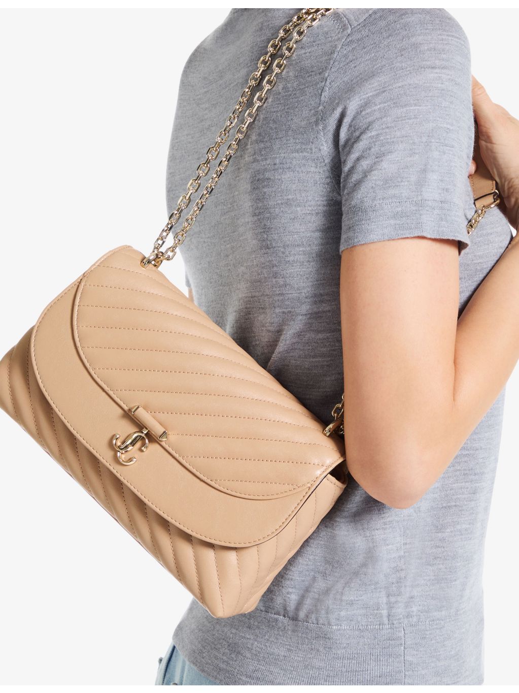 Jimmy Choo Curve medium leather cross-body bag, UK version